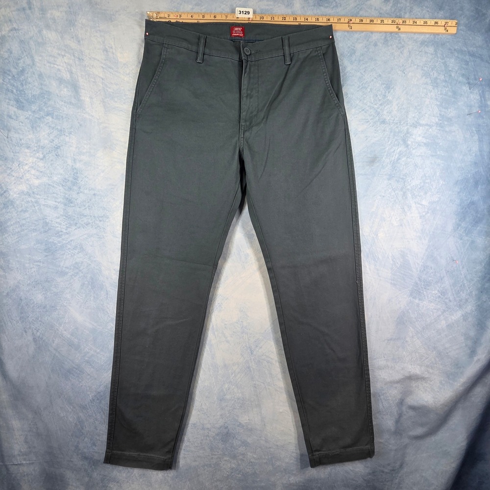 Levis XX Chino Standard Taper Pants Mens 32x32 Gray Stretch Twill Casual Chinos